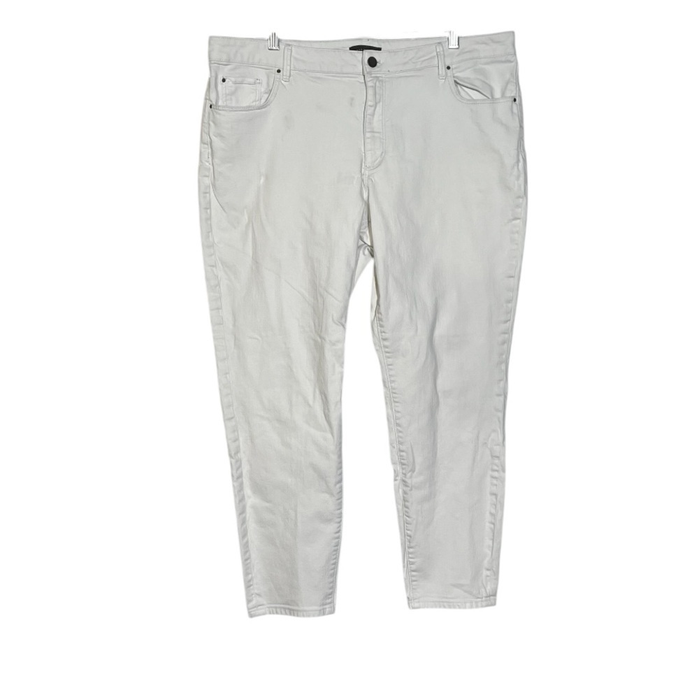 Ann Taylor Skinny Ankle Curvy Fit White Jeans Size 18